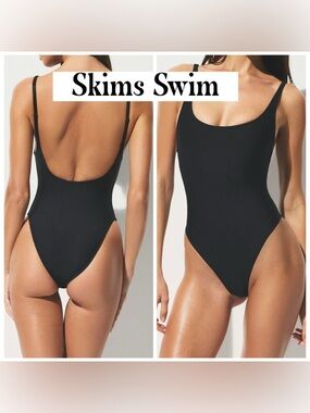 Skims Signature Swim SCOOP NECK ONE PIECE Onyx